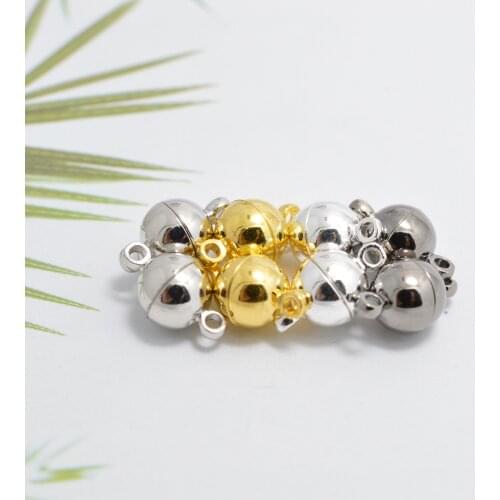 HONGWAYSP 10pcs Round Strong Magnetic Clasps for Bracelet Necklace 6/8/10/12mm End Clasps for Jewelry Making