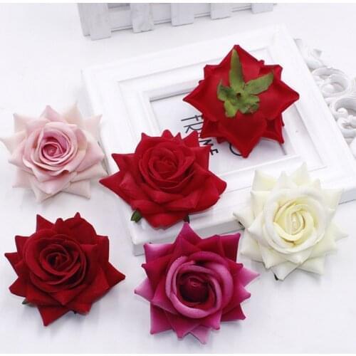 30Pcs/Bag Rose Flower Heads Silk Flowers Artificial Flowers DIY Fake Flowers Wedding Car Decor Multi-use Flores Artificiales
