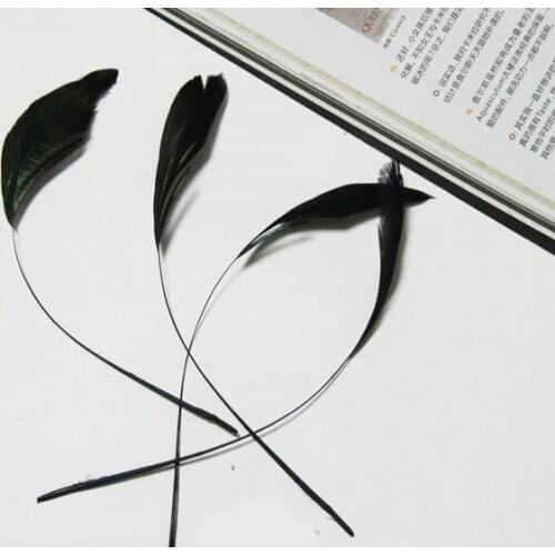 [IuBuFiGo] 6" Black Masquerade Chicken Feather Cocktail Hat Feather 200pcs/lot