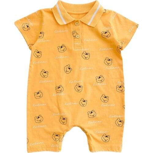 Baby Jumpsuit Summer Clothing Newborn Cotton Clothes Infant Short Sleeved Rompers Baby Boys Climbing Roupa Outwear