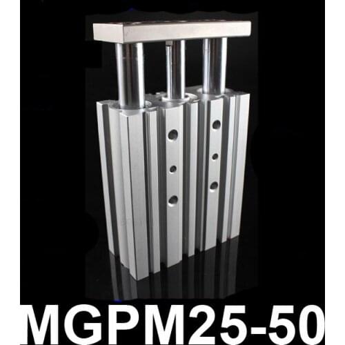 MGPM25-50 Bore 25mm Stroke 50mm Compact Guide Air Cylinder Double acting MGP PNEUMATIC Three rod SLIDE TABLE CYLINDER ACTUATOR