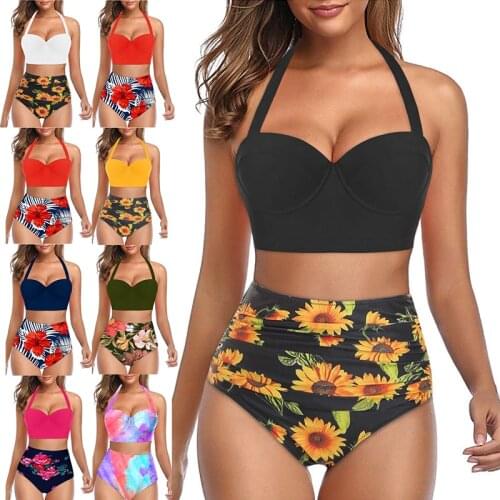 Fashion Print Dot Bikini Set Women Two Piece Swimsuit Plus Size Swimwear Beach Wear Sexy Backless Bikini Tight Swim Bathing Suit