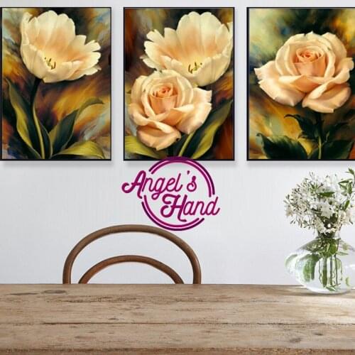 3 pcs/set,DIY 5D Full spuare Diamonds Embroidery Flowers Diamond Painting Cross Stitch Kits Rose,Diamond Mosaic Home Decoration