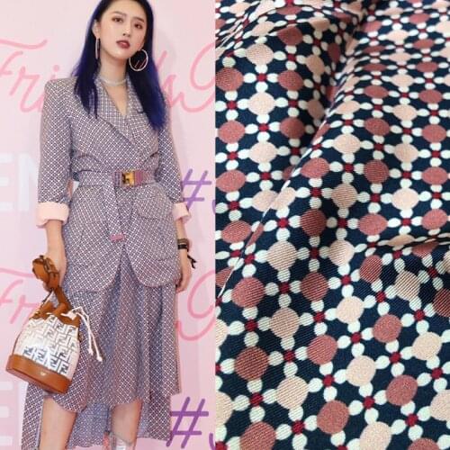 New wave dot lattice digital printing twill clothing fabric spring and summer popular womens printing fabric brand flower