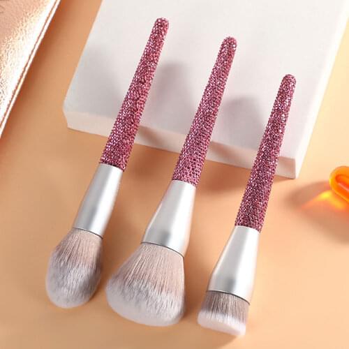 New Diamond Makeup Brush Luxury High Quality Net Red Ins Foundation Loose Powder Blush Brushes Bling Beauty Tools Wuth Box