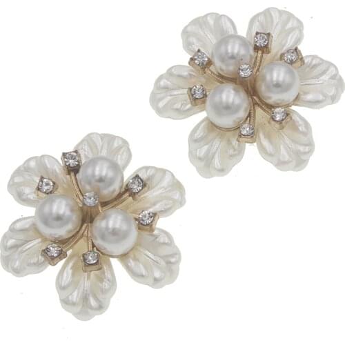 New 10pcs 32mm Rhinestone Button For Craft Sewing Diy Handmade Pearl Buttons for Clothing Decorative Embellishment Boutons