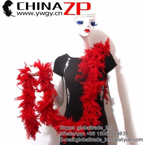 Retail and Wholesale from CHINAZP Factory 10yards/lot Cheap 40G Dyed Red Chandelle Feather Boas
