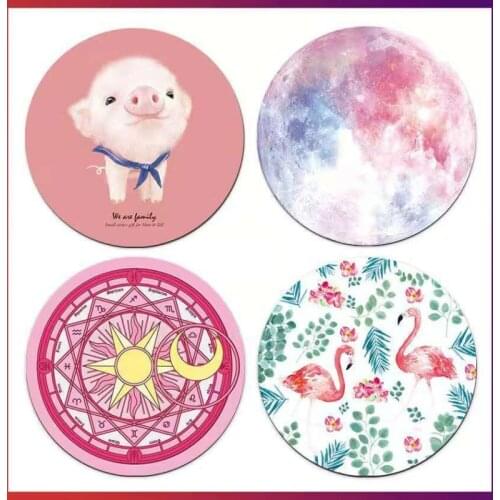 Cute Mouse Pad 20cm Round Mousepad Cartoon Anime Rubber Sliding Office Silicone Mouse Pad Anime Mouse Pad