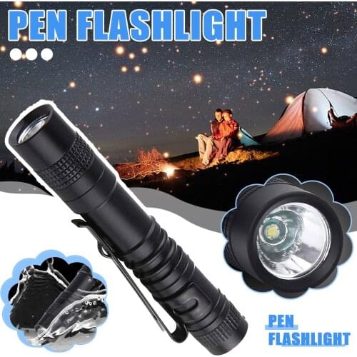 Super Portable Mini Cob Led Flashlight 14500/aa Torch Working Pocket Pen Lamp With Clip Daily Waterproof Penlight High Quality