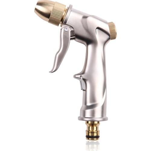 Heavy-Duty Metal Garden Nozzle , Pistol Grip Trigger , Made of 100 % Metal Construction Built and Brass Head