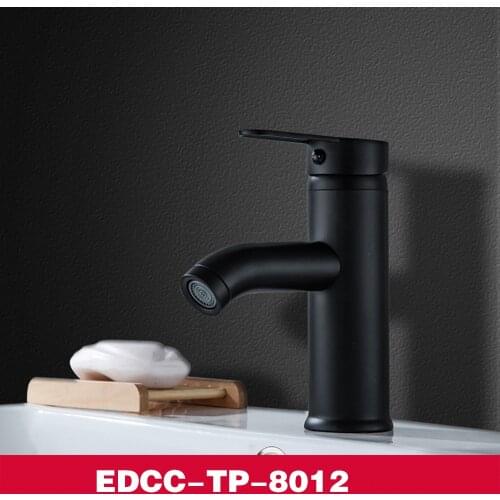 TP-8012 Black Faucet Stainless Steel Paint Faucet Bathroom Basin Faucets Blacked Hot Cold Mixer Tap Single Hole