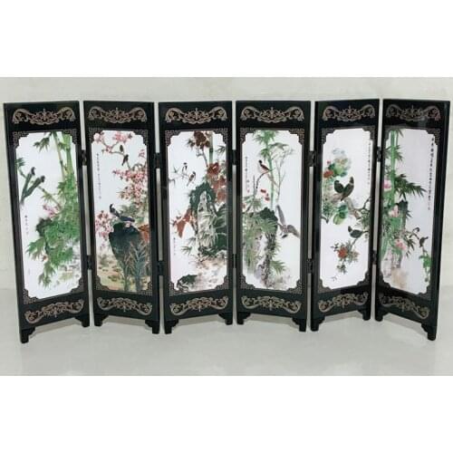 Chinese style characteristic lacquerware antique small screen handmade decoration souvenir