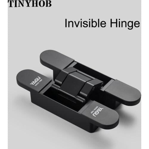 Three-Dimensional Adjustable Hidden Folding Self Closing Hinge Invisible Wooden Door 180 opening concealed Gate Fittings Hinge