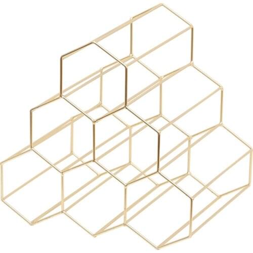 Creative Geometric Wine Rack Metal Simple Household Grape Wine Rack Restaurant Living Room Bar Wine Cabinet Wine Display