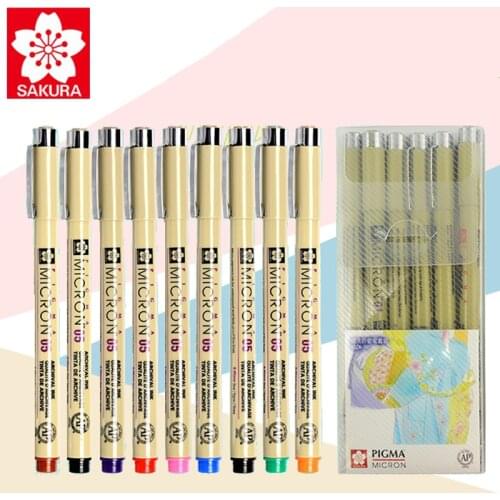 Japan Sakura Needle Pen Set XSDK Waterproof Hook Pen Drawing Hand Drawn Comic Student Design Anime Dedicated Black Gel Pen