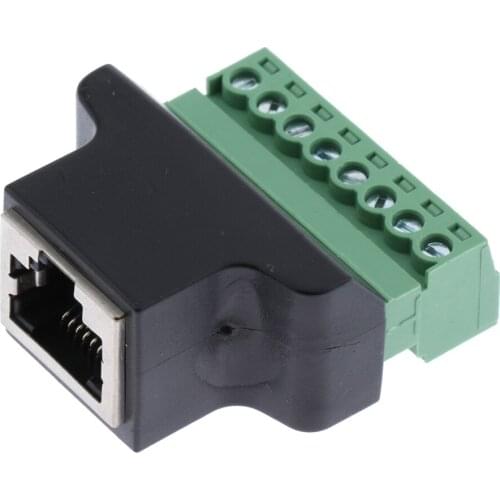 Replacement Ethernet RJ45 Female to Screw Terminal 8 Pin for Digital DVR Adapter Connector, High Quality