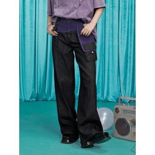 IRINACH419 Spring Summer 2021 Original Design New Arrivals Safari Style Denim Patchwork Pants Women Jeans