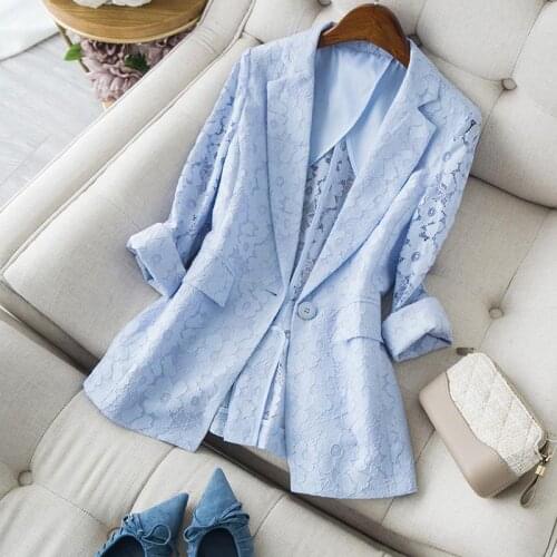 2021 Spring Summer Suit Women Coat 6XL Plus Size Sunscreen New Lace Flower Blazers Blouse Jacket Air-Conditioned Jackets X265