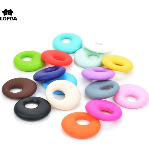 Silicone Ring Pendant BPA Free DIY Baby Teether 1pc Teething Necklace Food Grade Silicone Baby Teething Toys For Pacifier