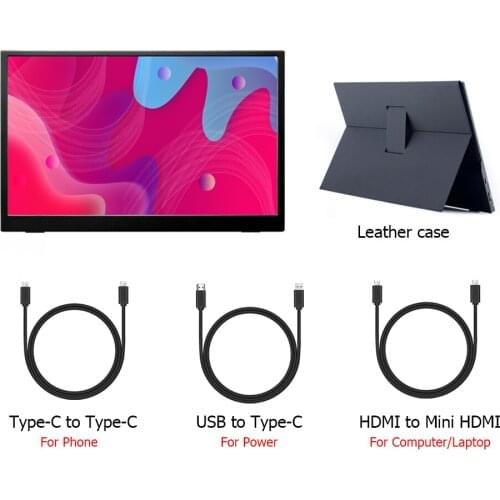 15.6 Inch 178 Viewing Angle Screen Gaming Working Computer Laptop Portable Monitor With Type-C Input