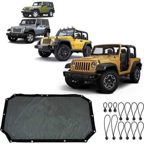 2/4 Door Car Polyester Roof Mesh Bikini Top Sunshade Cover UV Sun Shade Mesh For Jeep Wrangler 2007-2017 Car Styling