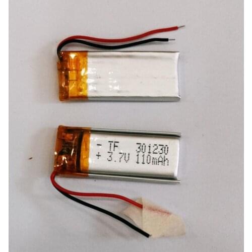 3.7 V 301230 031230P 110mAh polymer lithium battery with protection board , used for bluetooth MP3,MP4