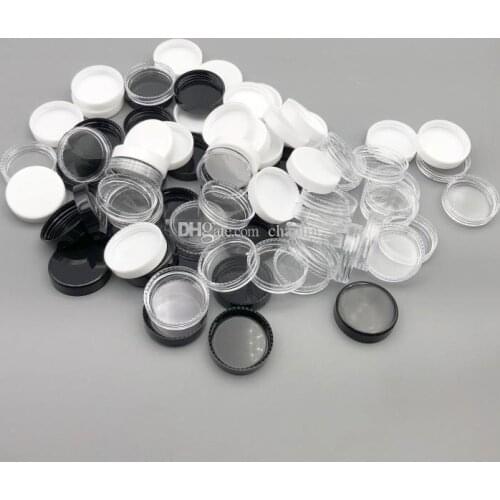 3ML Clear Small Plastic Jar Empty Plastic Container Jars Pot 3Gram Size For Cosmetic Cream Eye Shadow Nails Powder Jewelry Wax
