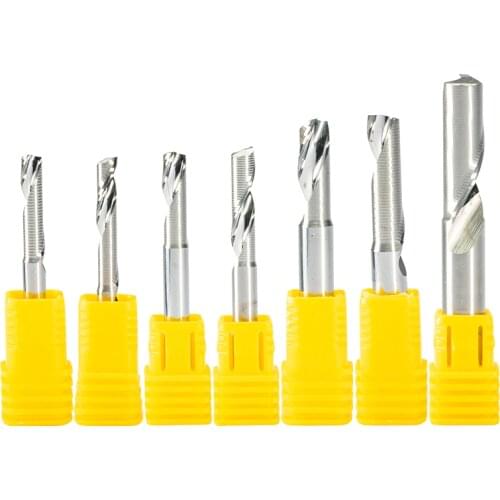 3pcs 3.175/4/5/6/6.35/8mm Single Flute Milling cutters Aluminum CNC Tools Solid Carbide,aluminum composite panels End Mill bits