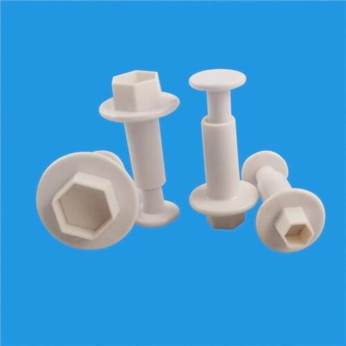 4 Pcs Hexagon Plastic Cake Mold Chocolate Cookie Cutter Fondant Decoration Tools R7RC