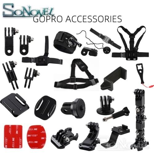 Action Camera Accessories for GoPro Hero 9 8 7 6 5 4 3 Black Xiaomi Yi 4K SJCAM SJ8 Pro M20 Eken H9 Go Pro Mount For Sony Set