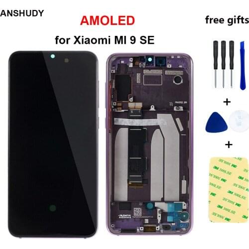 AMOLED 5.97" For Xiaomi MI 9 SE Mi9 SE LCD Touch Screen With Frame Digitizer For MI 9SE LCD Display Assembly + Tools Replace