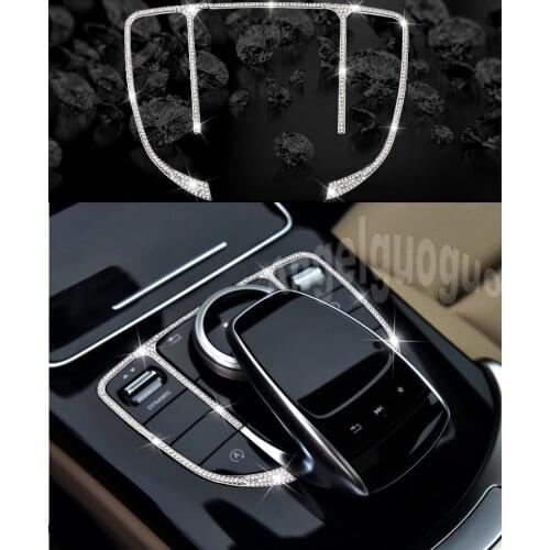 Angelguoguo Car Control the mouse Touchpad buttons Frame Decoration Cover sticker For Mercedes Benz GLC X253 C W205 E Class W213