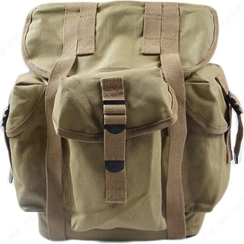 WWII WW2 US Army soldier M14 Military Backpack Hiking CANVAS Bag KHAKI AND ARMY GREEN soldier Military