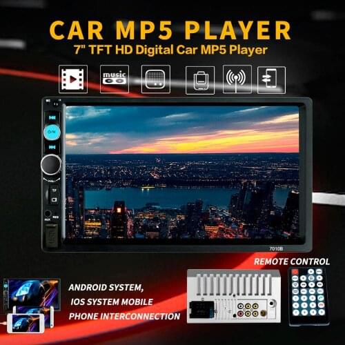 2 din Car Radio 7" HD Autoradio Multimedia Player 2DIN Touch Screen Auto audio Stereo MP5 Bluetooth USB TF FM Camera