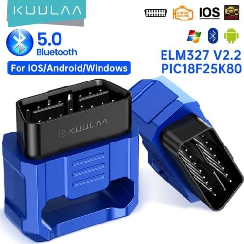 KUULAA ELM327 V2.2 OBD2 Scanner PIC18F25K80 Bluetooth 5.0 OBD 2 Car Diagnostic Tool for IOS Android PC OBDII Scanner Reader