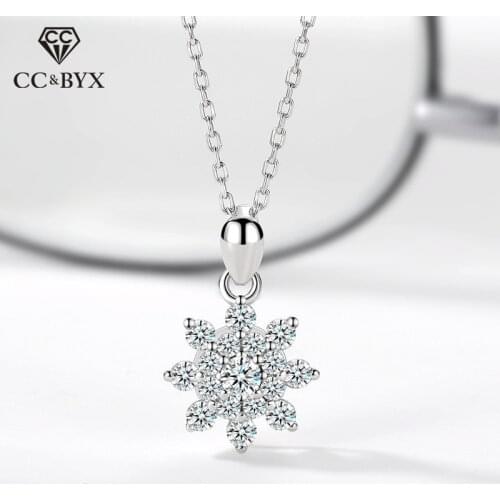 CC Necklaces Pendants For Women S925 Silver Elegant Cubic Zirconia Sun Flower Fashion Jewelry Accessories No Chain CCN270
