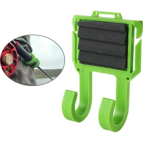 Fly Fishing Rod Holder Clips ABS Green Rod Support Belt-Mounted Both Hands Free While Wading Pesca Iscas Fish Tackle Tool X664B