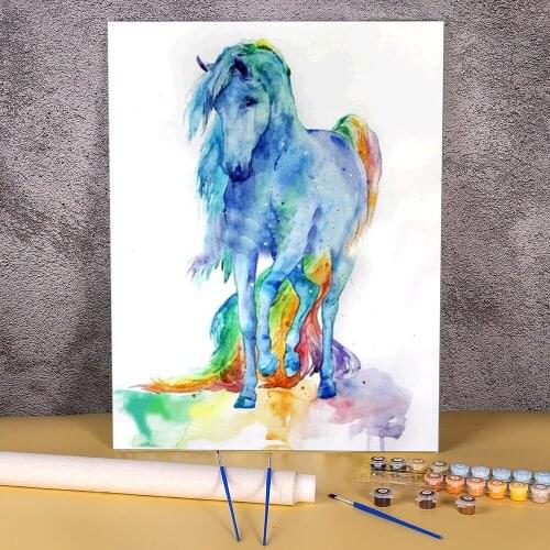 Two Horse Animal DIY Paint By Numbers Kit Acrylic Paints 50*70 Canvas Painting Wall Decoration Adults Drawing