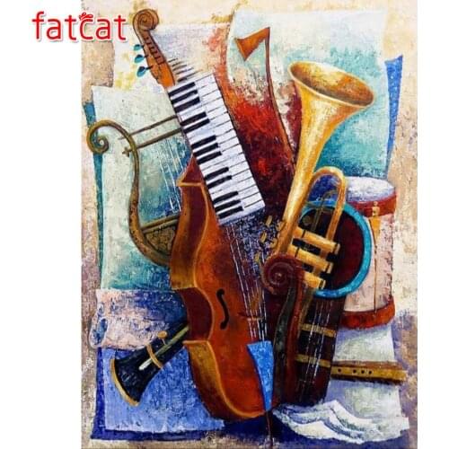 FATCAT Musical instrument abstract art 5d diy diamond painting kits full square round drill diamond embroidery sale AE3028