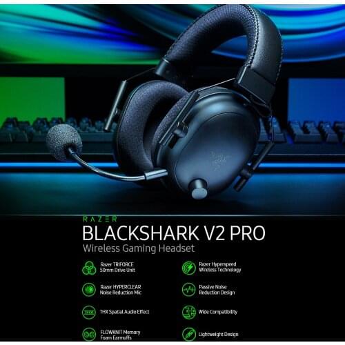 Razer BlackShark V2 Pro Wireless Esports Gaming Headset with Razer TRIFORCE Titanium 50mm Driver HYPERSPEED Wireless Technology