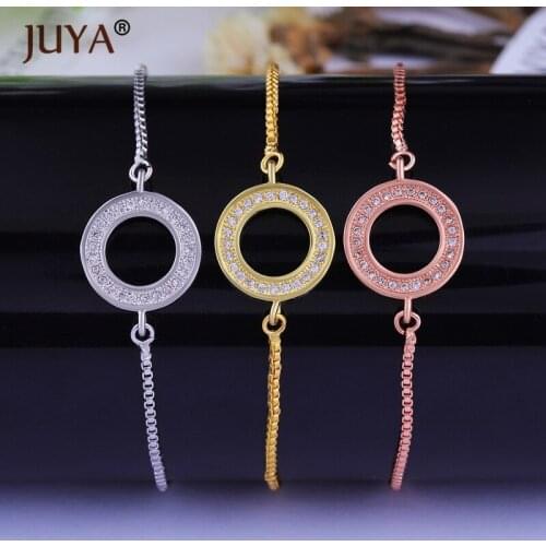 JUYA Round bracelets & bangles Adjustable Chain Link Circle Bracelets For Women Fashion friendship bracelets Jewelry