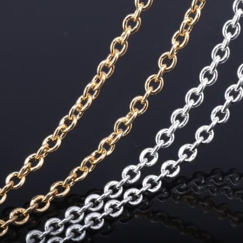Copper Materials 4M/lot 2.2*2.7MM Silver plated/Gold Plated Oval shape Link Chains For bracelet necklace DIY Jewelry making