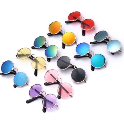 Mini Sunglasses Multicolor Dolls Miniature Eyeglass Classic Retro Metal Round Frame Spectacles Photos Props Cute Cool Glasses