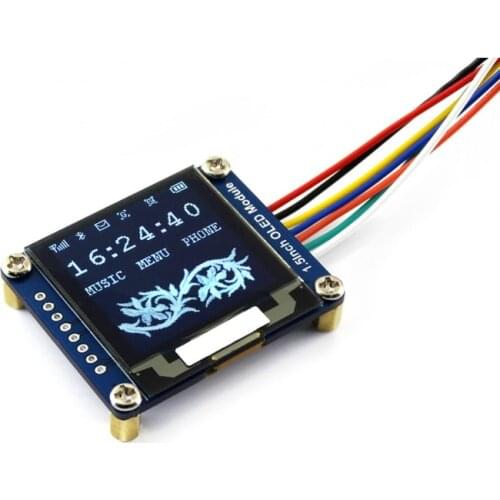 1.5 inch OLED Display Module with 128x128 Pixels 16 Gray Scale SPI/I2C Interface Support Raspberry Pi 3 B B+ Arduino STM32