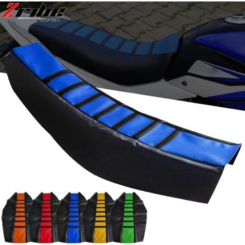 Motorcycle Pro Ribbed Rubber Gripper Soft Seat Cover For HONDA YAMAHA SUZUKI KAWASAKI Dirt Bike Off Road Motocross