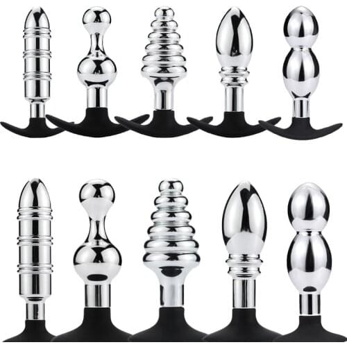 Male & Female Anal Plugs Gay Backyard pull beads anal expander metal silicone sucker expansion masturbation sex toys sex toys