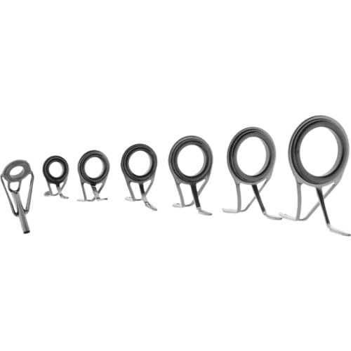 7pcs Rod Repair Kit Mixed Size Fishing Rod Guides Line Ring for Rod Building