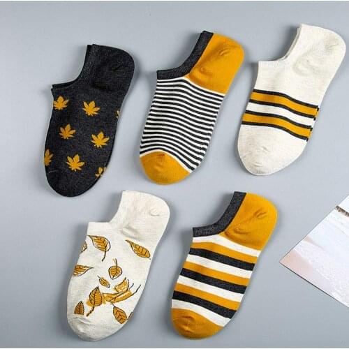 Funny Socks Cotton Yellow Harajuku Korean Fashion Street Style Designer Calcetines Ankle Skarpetki Damskie Happy Socks Women Set