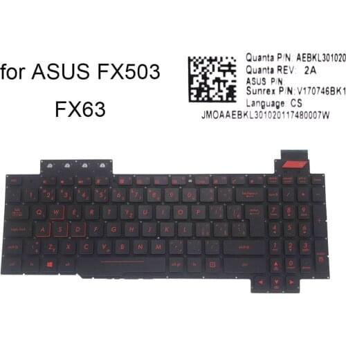 New Arabic Backlit Keyboard for ASUS ROG FX503 FX503V FX503VD FX503VM FX63 AR qwerty gaming keyboards light Red keys AEBKL301020