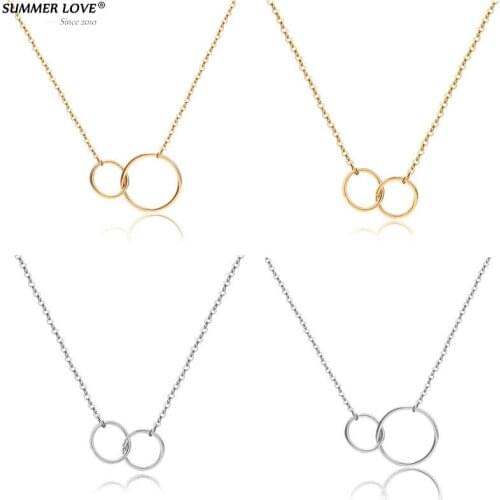 Initial Classic Double Loop 8 - String Silver Color Gold Long Chain Necklace Women Gifts for girls Jewelry Dropshipping